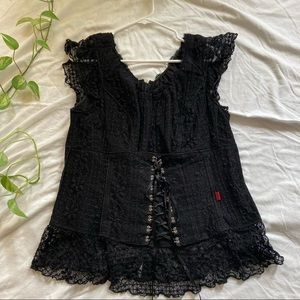 Black lace corset top